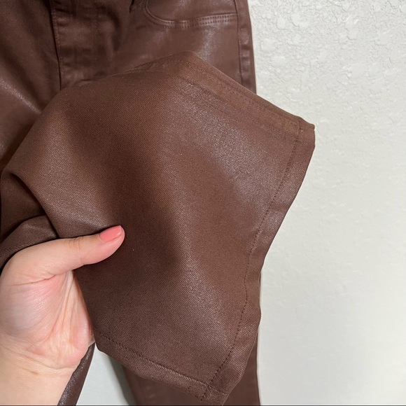 L'AGENCE Selma Coated Baby Bootcut Jeans High Rise Dark Mocha sz 26 - Picture 9 of 12